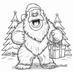 Happy Yeti Celebrating Christmas Coloring Pages 2