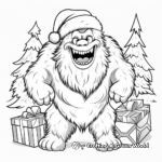 Happy Yeti Celebrating Christmas Coloring Pages 3