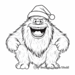 Happy Yeti Celebrating Christmas Coloring Pages 4