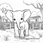 Happy Zoo Elephant Coloring Pages 1