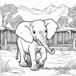 Happy Zoo Elephant Coloring Pages 2