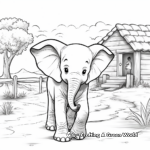 Happy Zoo Elephant Coloring Pages 3