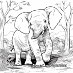 Happy Zoo Elephant Coloring Pages 4
