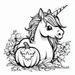 Harvest-Themed Unicorn Pumpkin Coloring Pages 1