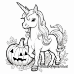 Harvest-Themed Unicorn Pumpkin Coloring Pages 2