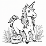 Harvest-Themed Unicorn Pumpkin Coloring Pages 4
