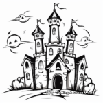 Haunted Castle Halloween Coloring Page 1