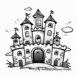 Haunted Castle Halloween Coloring Page 2