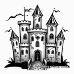 Haunted Castle Halloween Coloring Page 4