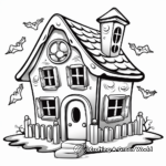 Haunted Halloween Gingerbread House Coloring Pages 3