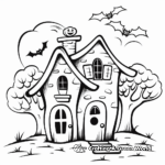 Haunted House in the Woods: Forest Scene Coloring Pages 4