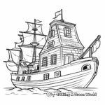 Haunted Pirate Ship Coloring Pages 1