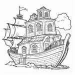 Haunted Pirate Ship Coloring Pages 4