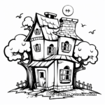 Haunted Tree House Coloring Pages for Kids 2