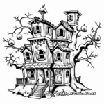Haunted Tree House Coloring Pages for Kids 3