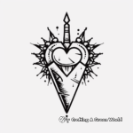 Heart and Dagger Tattoo Coloring Pages 3