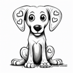 Heart-Shaped Dog Bone Coloring Pages 1