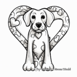 Heart-Shaped Dog Bone Coloring Pages 2