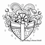 Heart-Shaped Present Coloring Pages for Valentine's Day 1