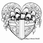 Heart-Shaped Present Coloring Pages for Valentine's Day 2