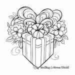 Heart-Shaped Present Coloring Pages for Valentine's Day 3