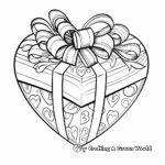 Heart-Shaped Present Coloring Pages for Valentine's Day 4
