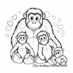 Heart-Warming Gorilla Family Coloring Pages 1