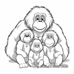 Heart-Warming Gorilla Family Coloring Pages 3