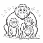 Heart-Warming Gorilla Family Coloring Pages 4