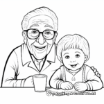 Heart-Warming Grandfather and Grandchild Coloring Pages 2