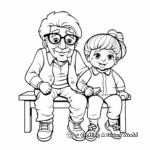 Heart-Warming Grandfather and Grandchild Coloring Pages 3