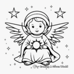 Heavenly Baby Jesus with Angels Coloring Pages 2
