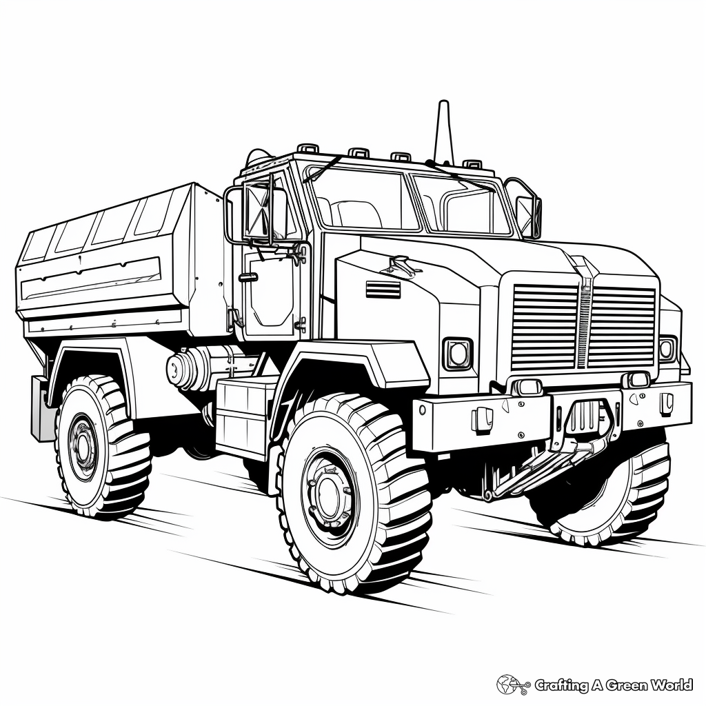 Army Truck Coloring Pages For Kids
