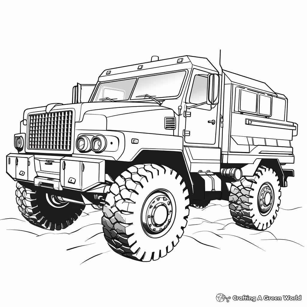 Army Truck Coloring Pages Free Printable 