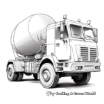 Heavy Duty Cement Mixer Semi Truck Trailer Coloring Pages 1