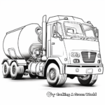 Heavy Duty Cement Mixer Semi Truck Trailer Coloring Pages 2