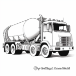 Heavy Duty Cement Mixer Semi Truck Trailer Coloring Pages 3