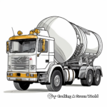 Heavy Duty Cement Mixer Semi Truck Trailer Coloring Pages 4