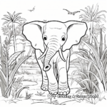 Henna Elephant in the Jungle: Jungle-Scene Coloring Pages 1