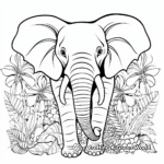 Henna Elephant in the Jungle: Jungle-Scene Coloring Pages 2