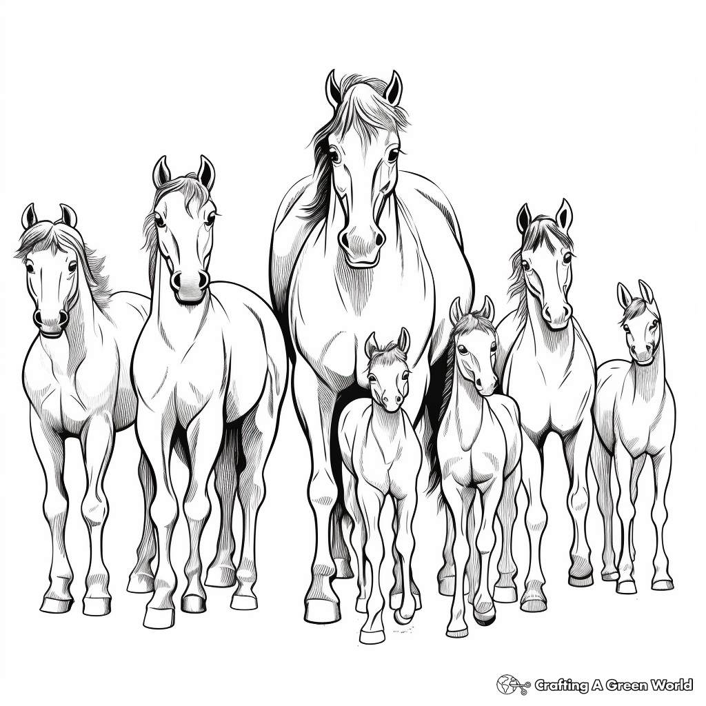 Herd Of Horses Coloring Pages Free Printable Herd Of Horses Coloring Pages Free Printable