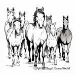 Herds of Different Horse Breeds Coloring Pages 3