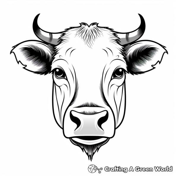 Cow Face Coloring Pages - Free &amp; Printable!
