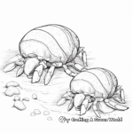 Hermit Crab Family Coloring Pages: Adult and Baby Crabs 1