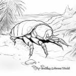 Hermit Crab in Natural Habitat Coloring Pages 1
