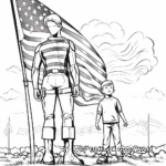 Heroes Saluting American Flag Coloring Pages 2
