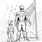 Heroes Saluting American Flag Coloring Pages 3