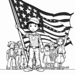Heroes Saluting American Flag Coloring Pages 4