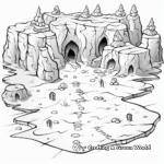 Hidden Cave Treasure Map Coloring Pages 3