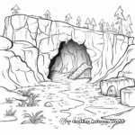 Hidden Cave Treasure Map Coloring Pages 4